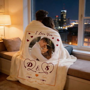 Loving Gift For Couples Custom Photo I Love You - Personalized Fleece Blanket