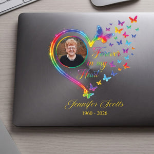Memorial Gift For Loss Of Loved One – Personalized Decal "Forever In My Heart"