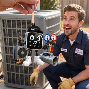 Smart Thermostat HVAC Mascot Ornament – Funny Personalized Heating & Cooling Tech Gift