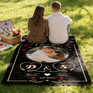 Loving Gift For Couples Custom Photo I Love You - Personalized Fleece Blanket