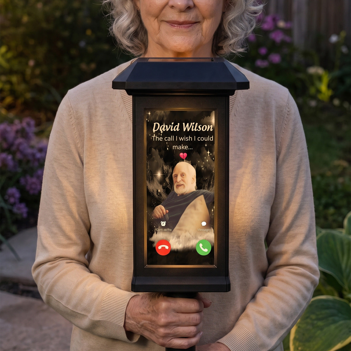 Custom Photo The Call I Wish I Could Make - Personalized Solar Garden Light