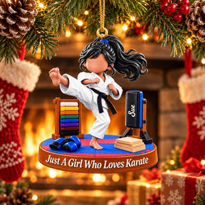 Karate Gift - Personalized Karate Boy Karate Girl Christmas Ornament