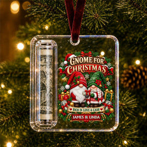 Custom Name Couple Christmas Money Holder Acrylic Ornament – Personalized Holiday Keepsake