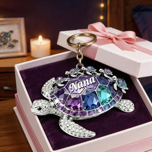 Turtle Mom Keychain - Personalized Gifts For Mom Keychain
