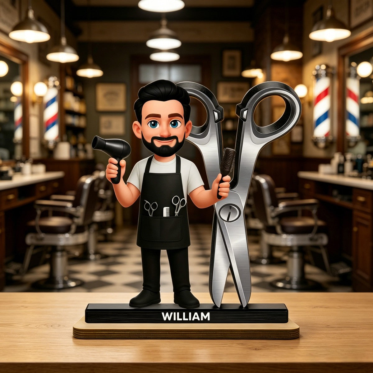 Hairdresser Man Woman - Personalized Wooden Plaque - Gift For Hairdressers
