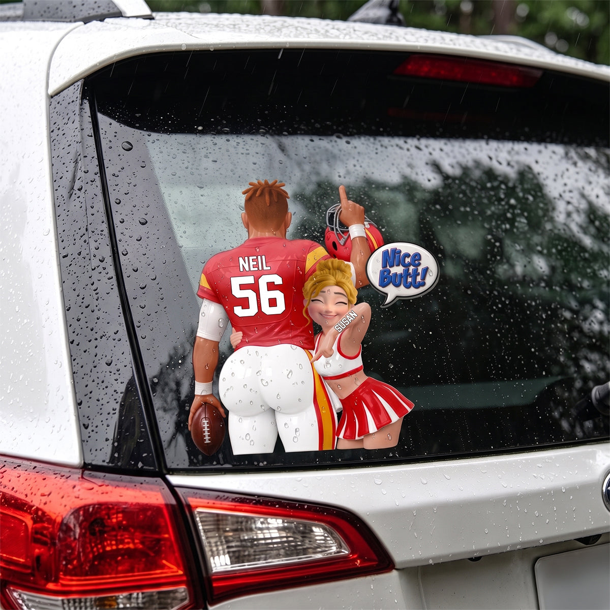 "Best Endzone Fun" – Personalized Car Decal | Gift For Sports-Loving Couples