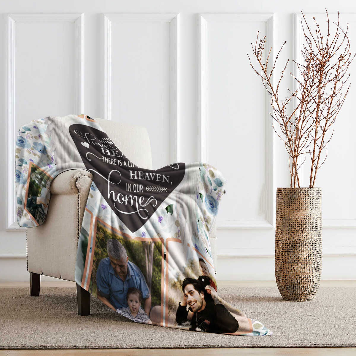 Personalized Memory Photo Collage Blanket Unique Sympathy Gifts, In Loving Memory