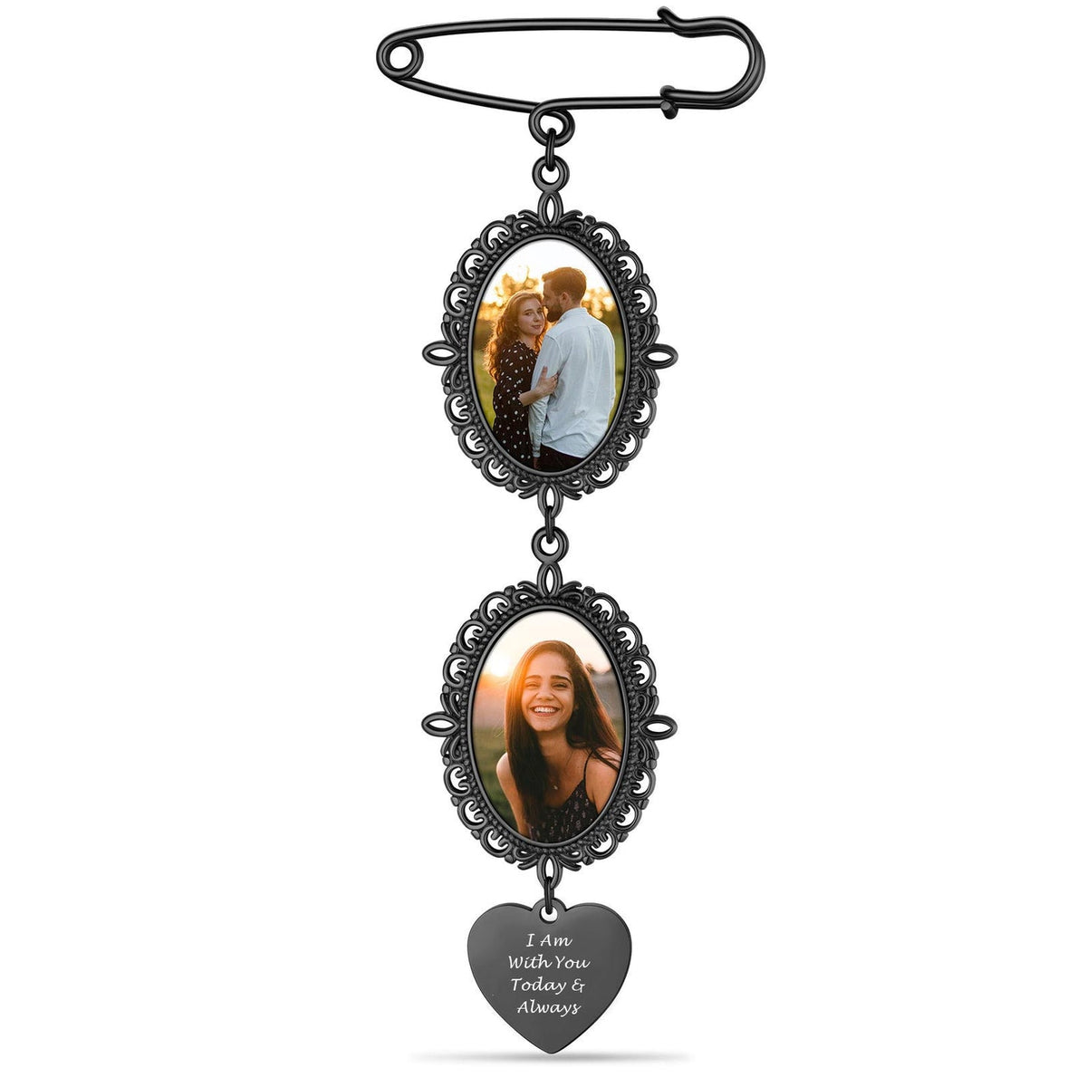 Personalized Wedding Bouquet Picture Charms Brooch Pins