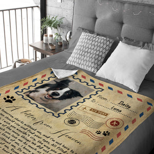 Loss Of Dog Gift, Pet Memorial Blanket, Personalized Letter From The Heaven Blanket