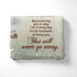 Personalized Memorial Blanket, I Thought of You Today Remembrance Fleece Blanket, Memorial Sympathy Gift for Loss of Loved Ones in Heaven
