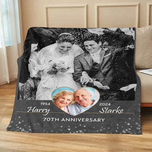 To Grow Old Together Personalized Anniversary Blanket Gifts for Couple