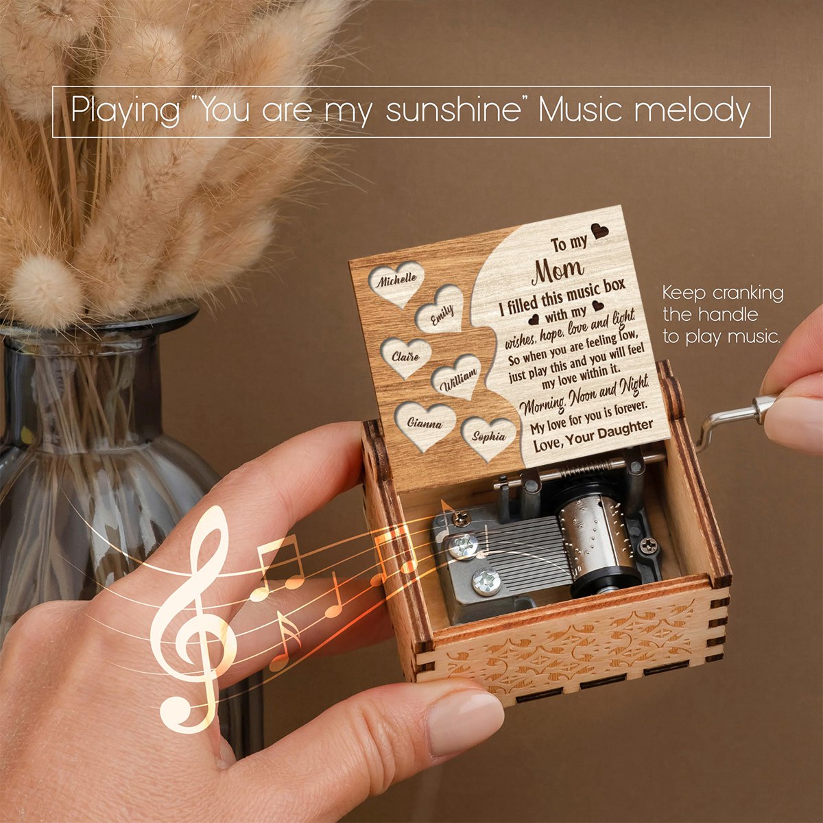 My Love For You Is Forever - Personalized Hand Crank Music Box