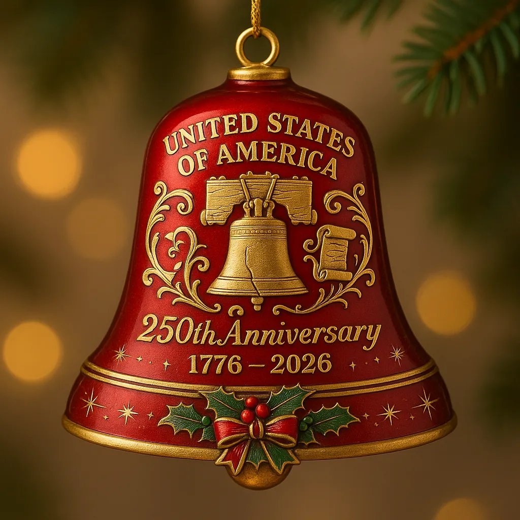 United States 250th Anniversary Bell Acrylic Ornament