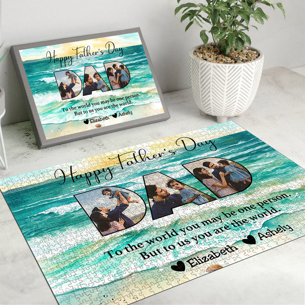 Father - To Me You Are The World - Personalized Puzzles