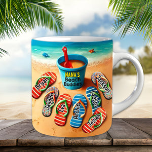 Summer Flip Flop Grandma's Beach Buddies Personalized Mug