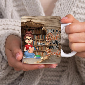 A Girl Who Loves Books Reading - Reading Gift - Personalized Mug