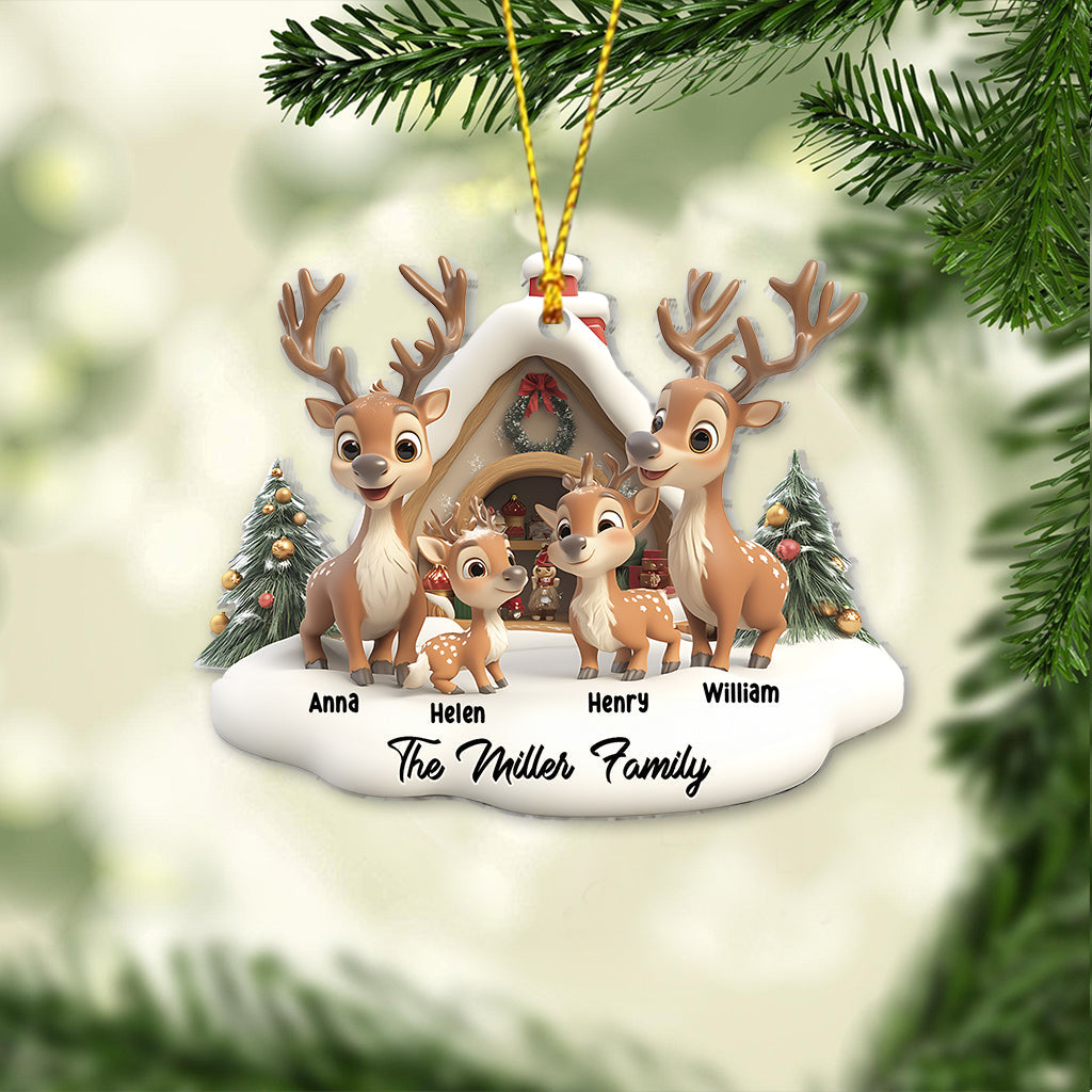 Reindeer Family Personalized Family Ornament