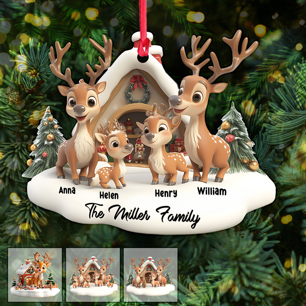 Reindeer Family Personalized Family Ornament
