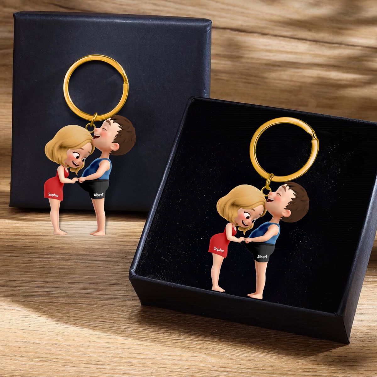 Cheeky Couple Keychain - Personalized Gifts For Couple