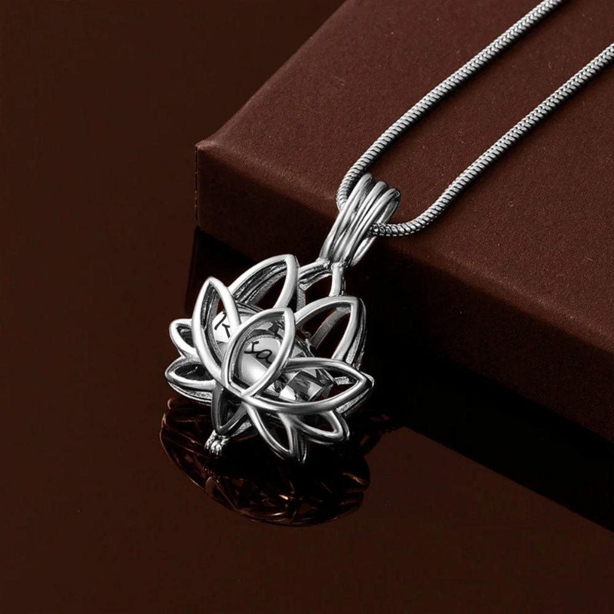 Personalized Lotus Flower with Mini Keepsake Urn Ashes Cremation Necklace Memorial Sympathy Gift for Loss of Loved One