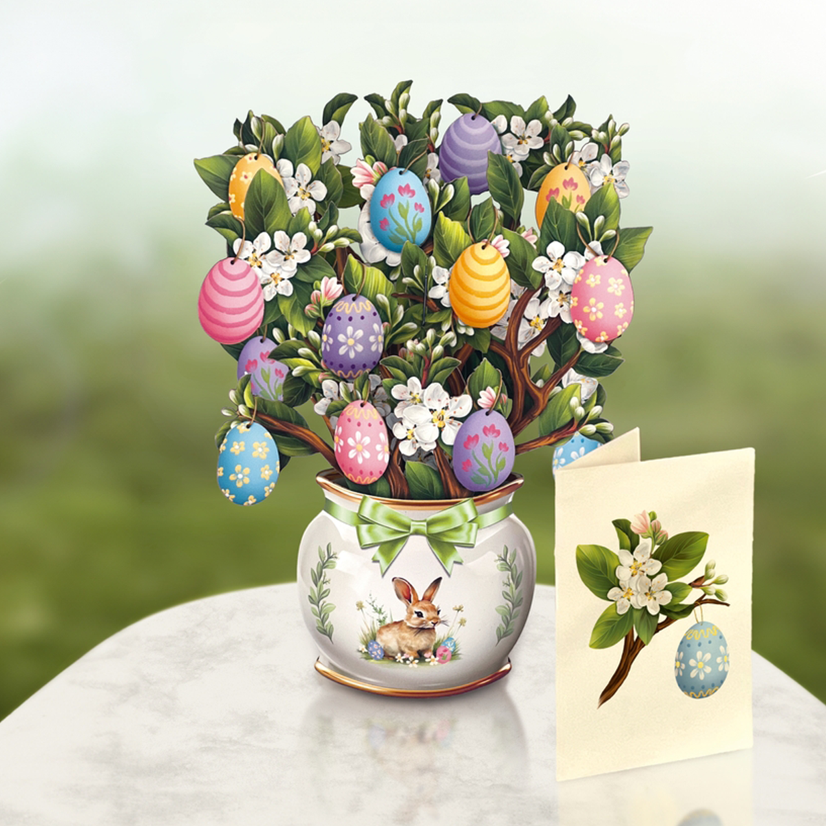 Easter Egg Tree,Bunny Pop up Easter Egg Tree Blessing Card