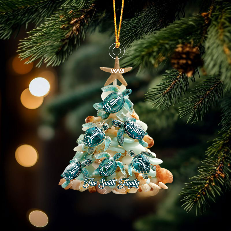 Merry Christmas - Personalized Family Custom Shaped Acrylic Ornament