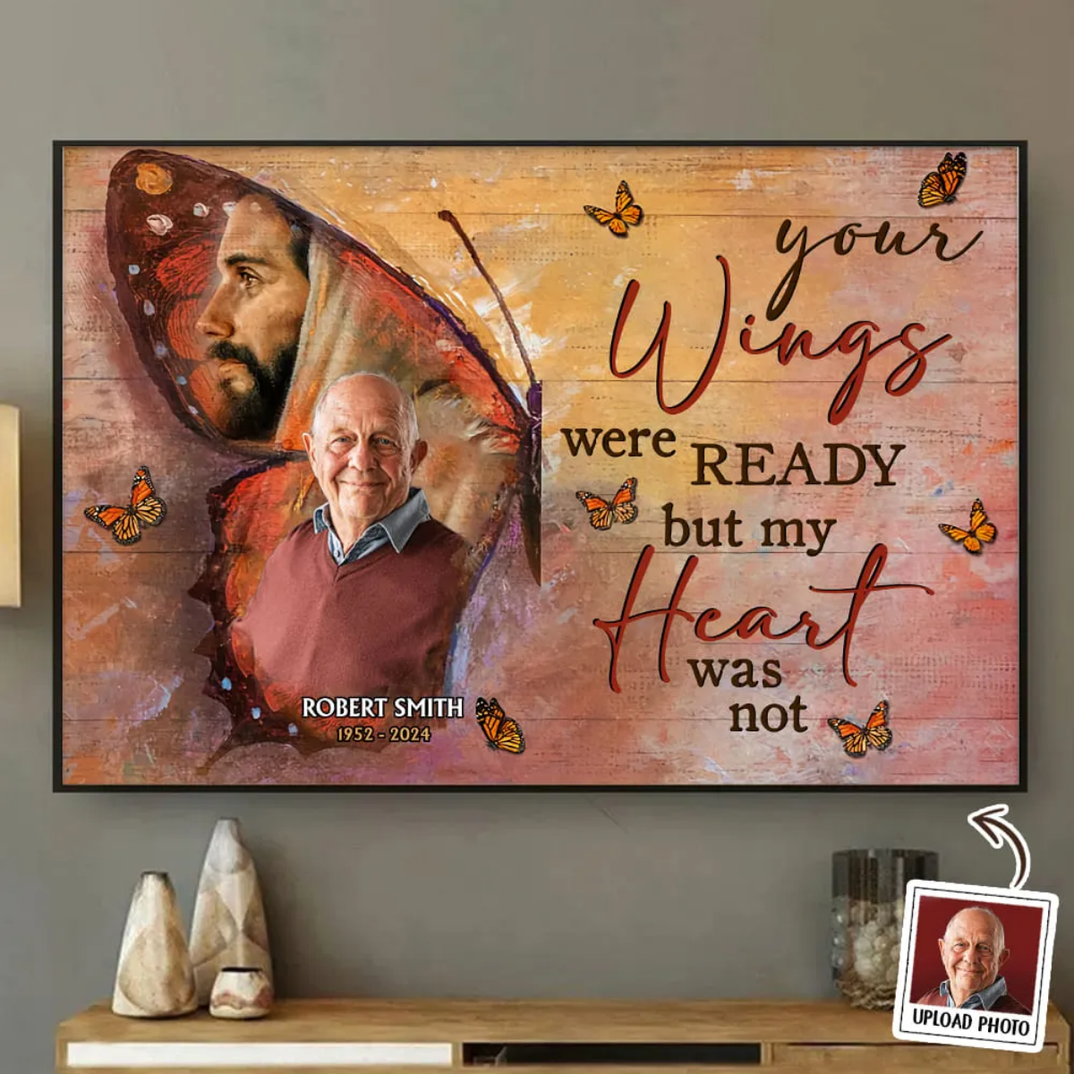 Personalized Gift Memorial Your Wings Were Ready Poster