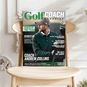Golf Coach Magazine Cover, Thank You Coach Gift, Personalized Golf Coach Canvas, Golf Lover Gift, Golf Coach Gifts