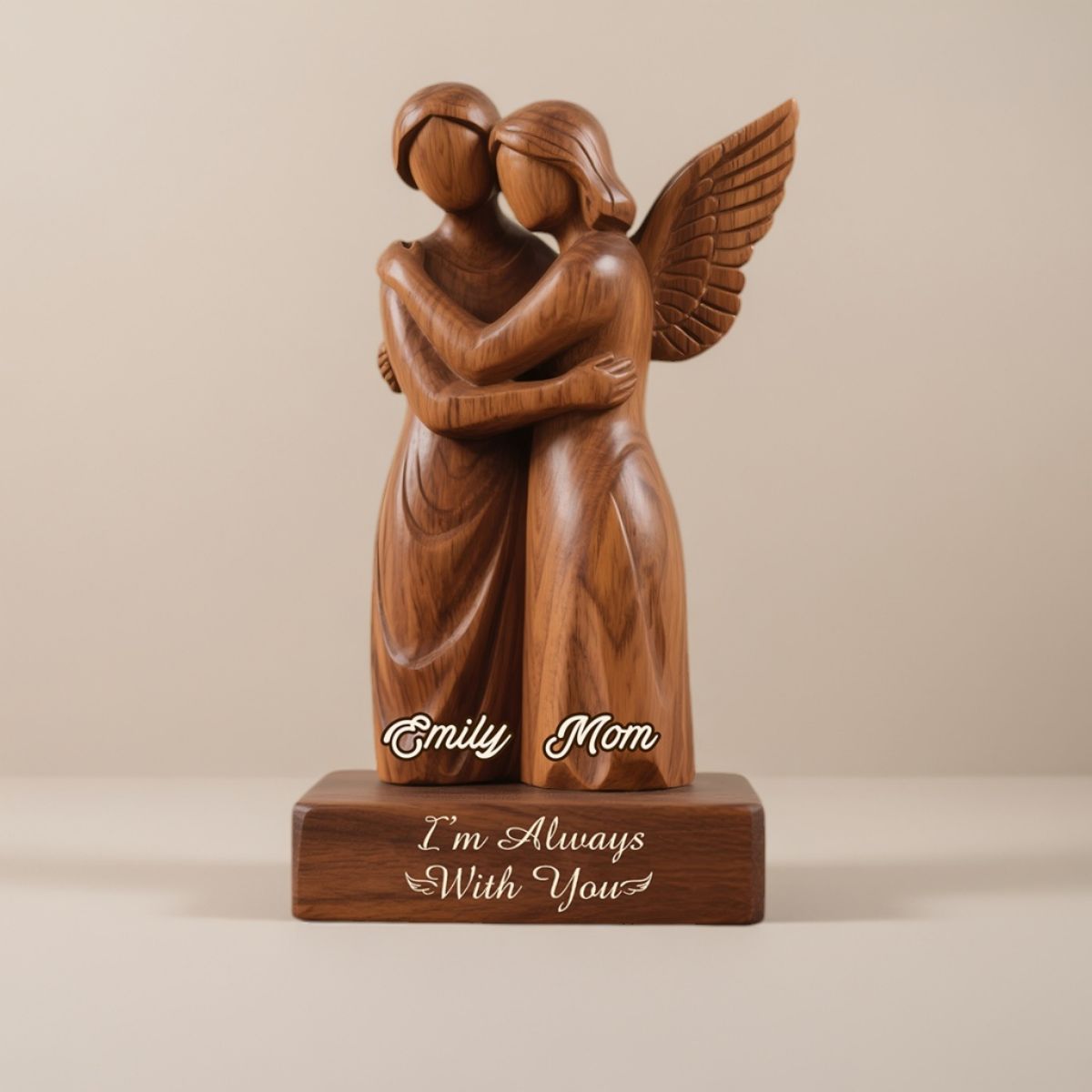Personalized Memorial Heaven Angel Wings Hug Acrylic Plaque