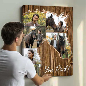 Personalized Horse Head Photo Collage Canvas Gifts For Horse Lover