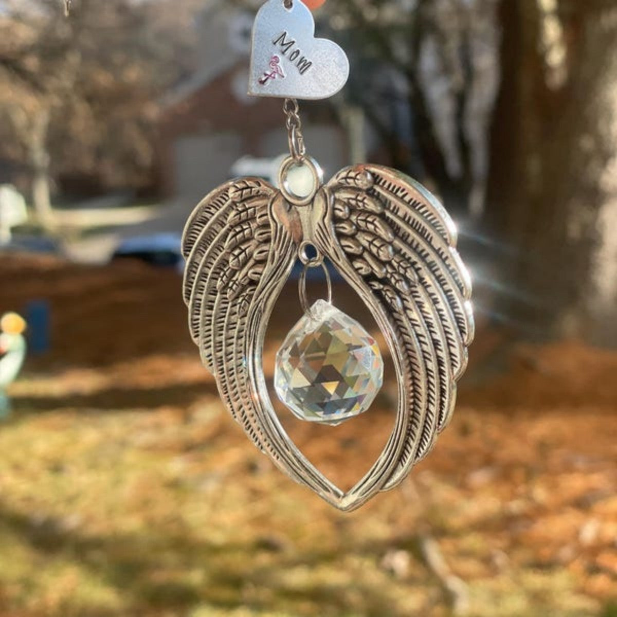 Personalized Memorial Suncatcher Wing Ornament