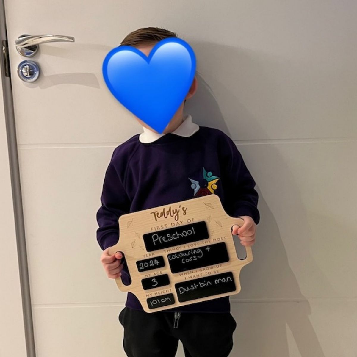 Personalized First Day of School Sign with handle -  Reusable Memory Photo Board | Back To School | Starting School Nursery Preschool