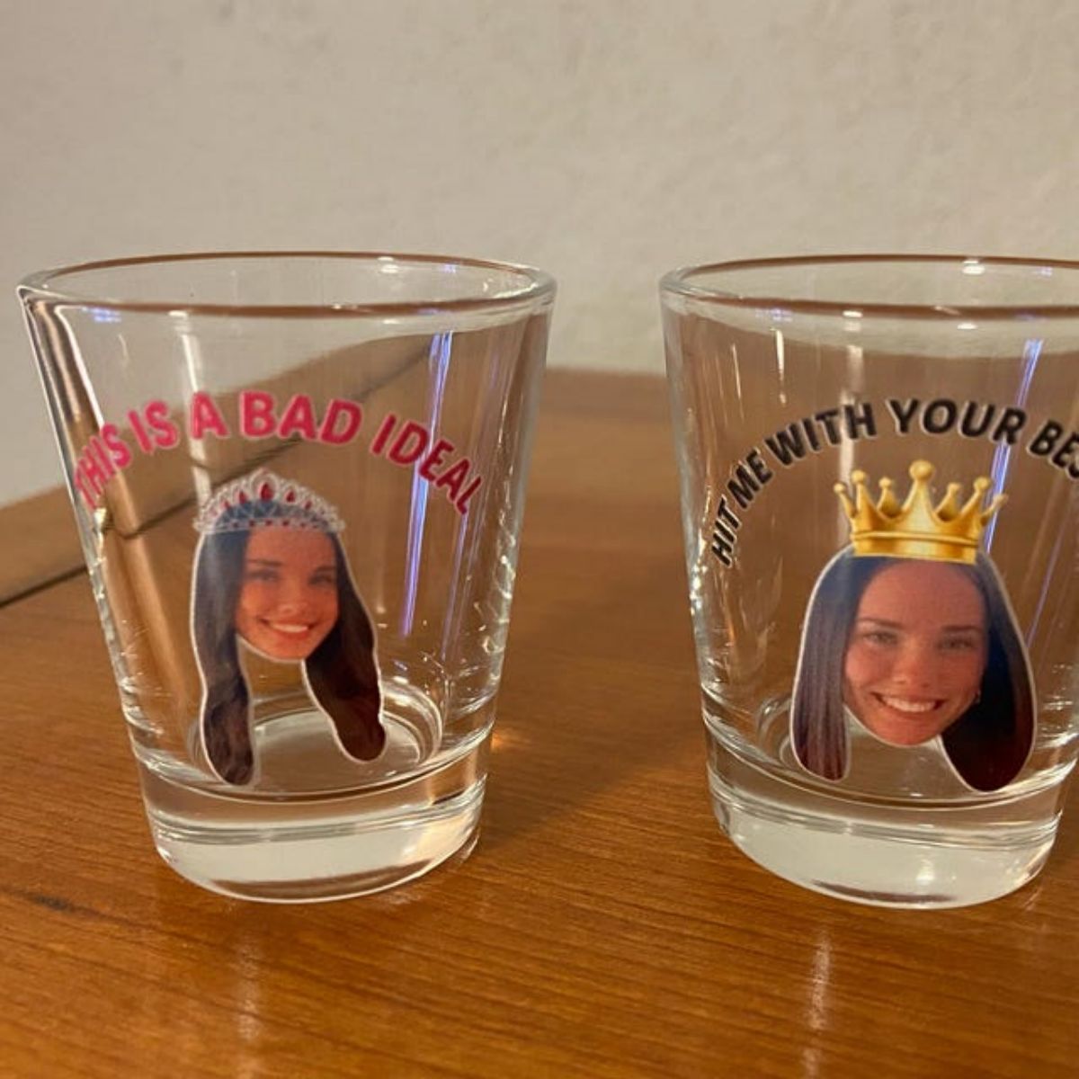 Personalized Custom Text Face Shot Glasses