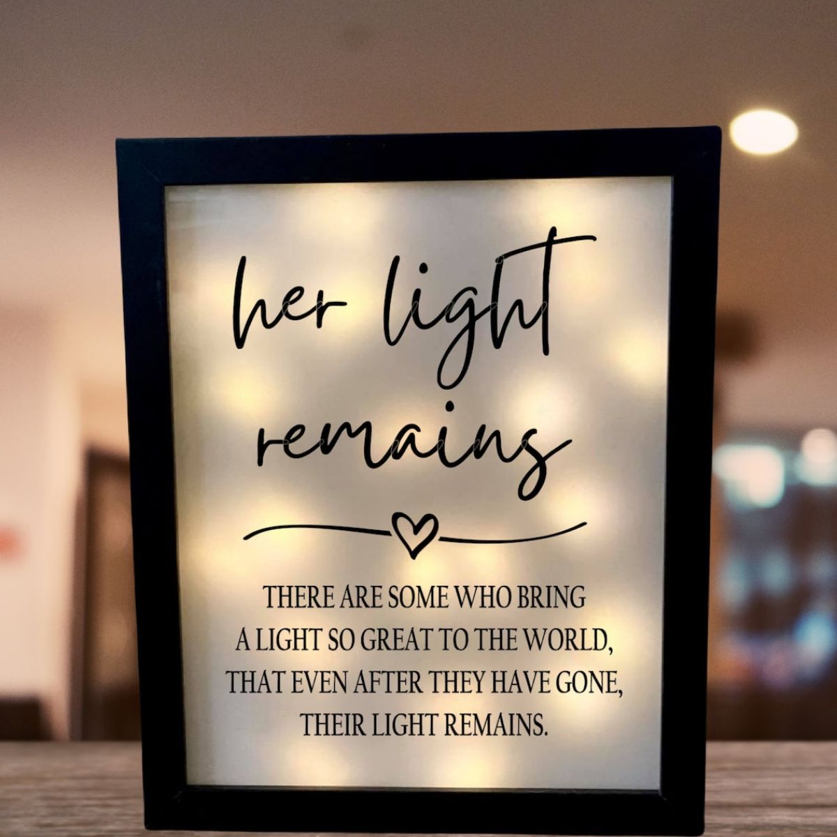 Her Light Remains Personalized Memorial Frame,Memorial Shadow Box