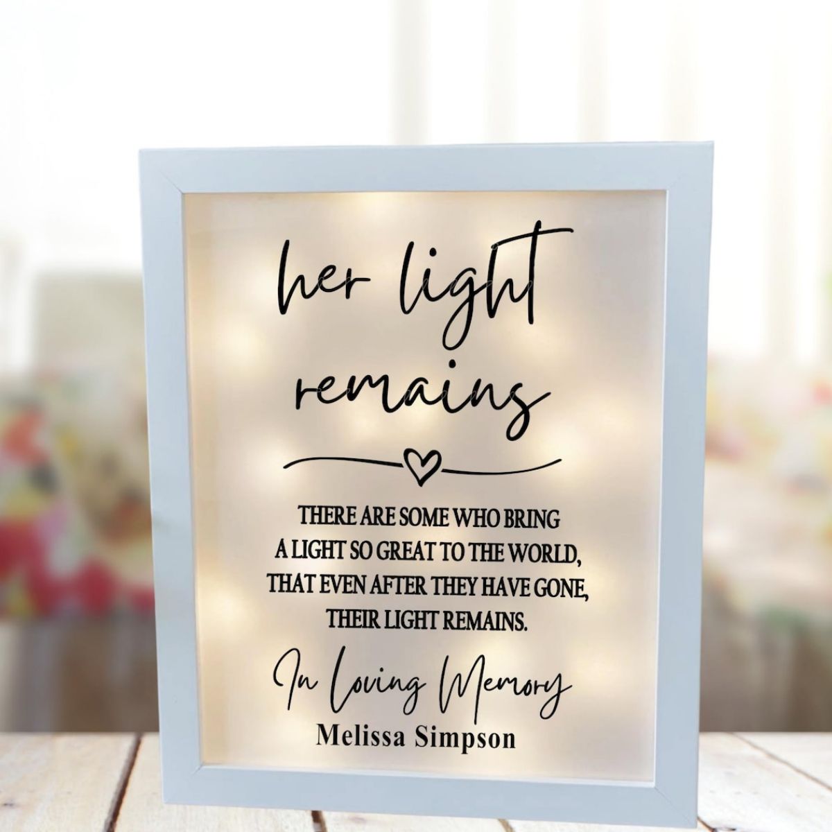 Her Light Remains Personalized Memorial Frame,Memorial Shadow Box