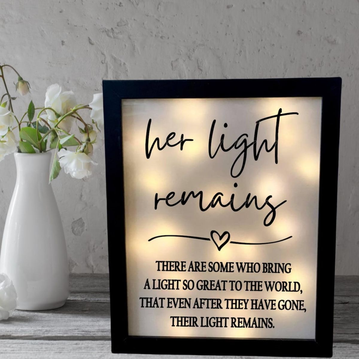 Her Light Remains Personalized Memorial Frame,Memorial Shadow Box