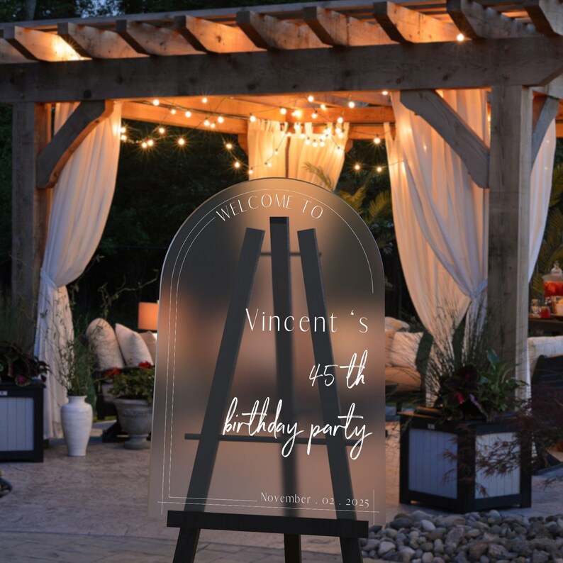 Personalized Welcome Sign for Birthday Party, Frosted Acriylic Birthday Sign, Birthday Decorations