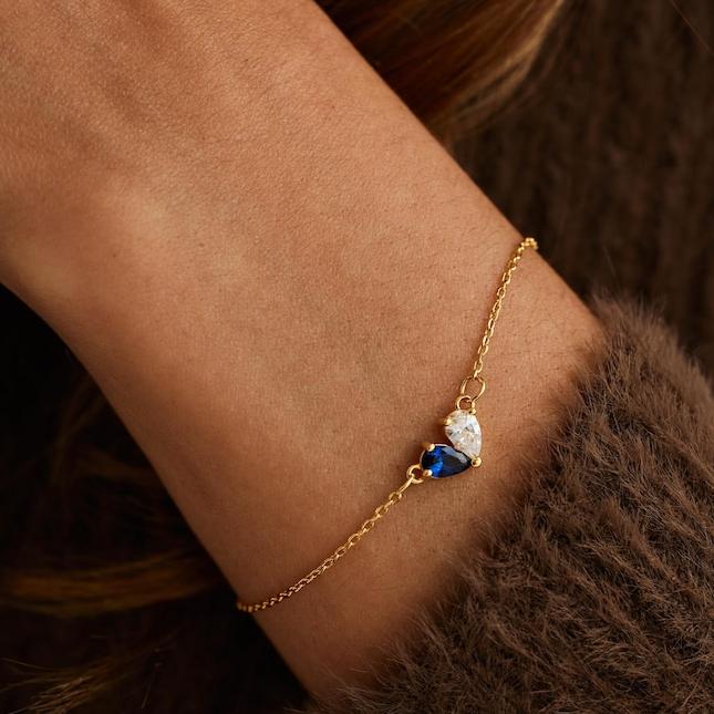 Personalized Custom Heart Birthstone Bracelet