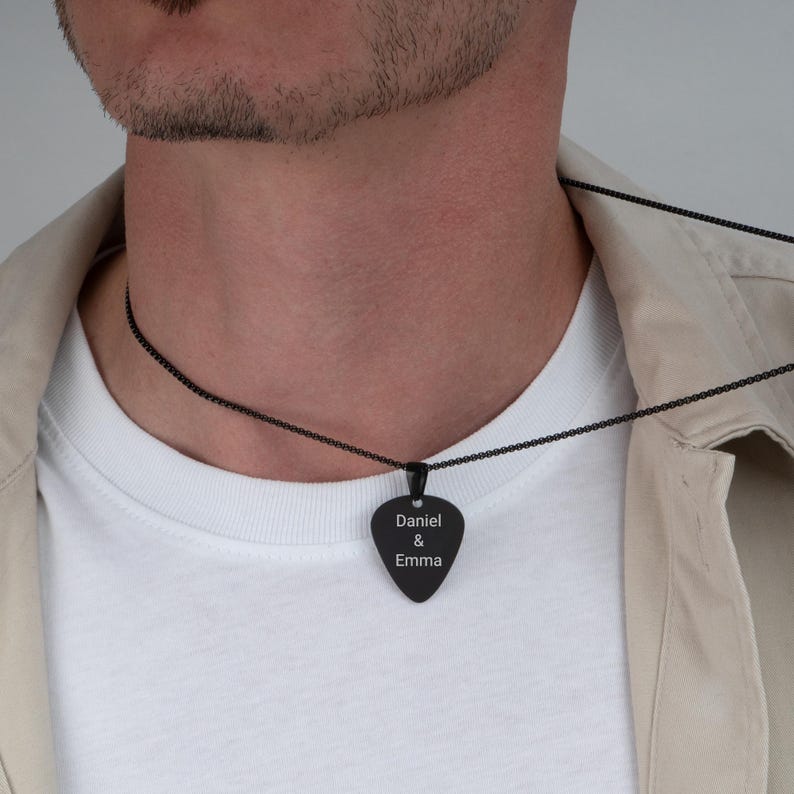 Personalized Guitar Pick Necklace