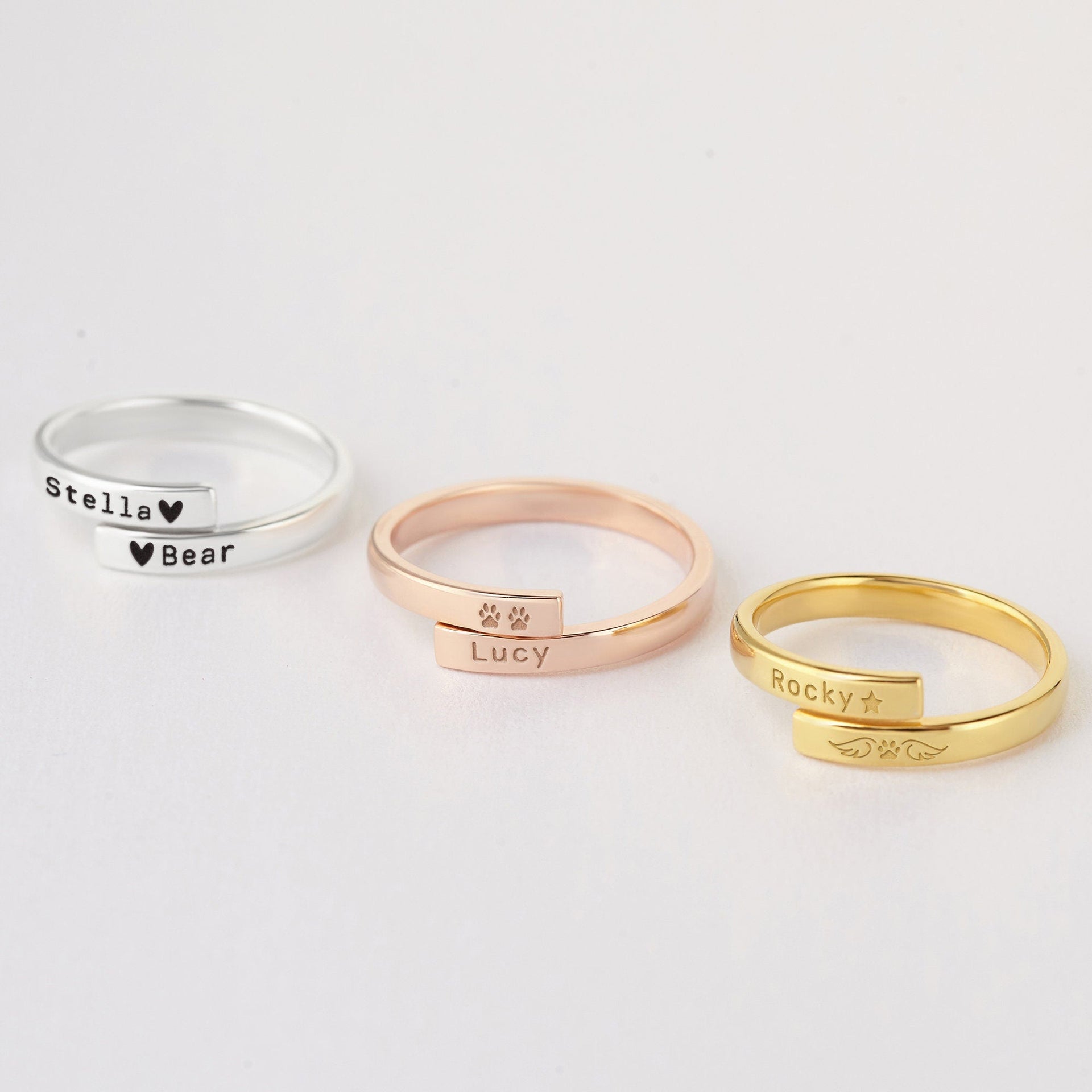 Personalized Pet Name Ring Loss of Pet Gift