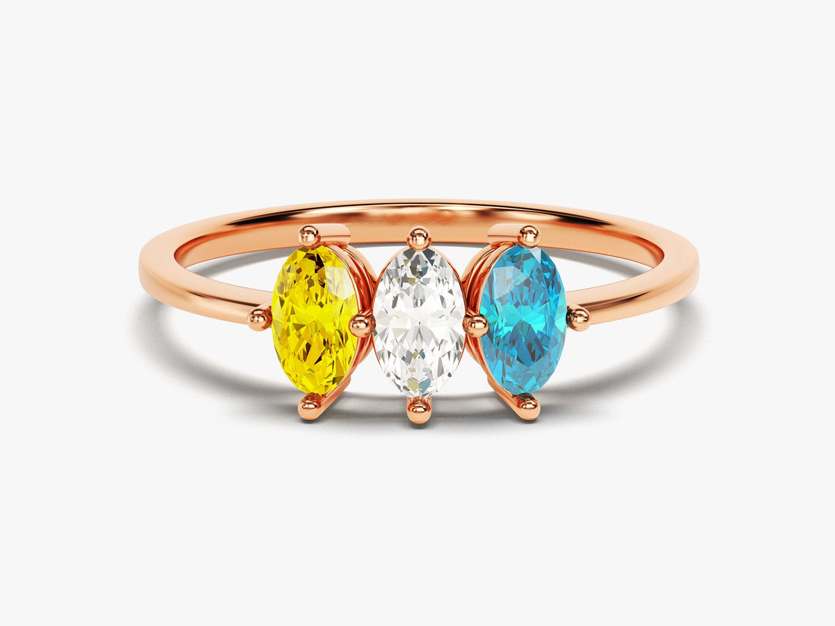Personalized Birthstones Ring For Grandmas And Moms