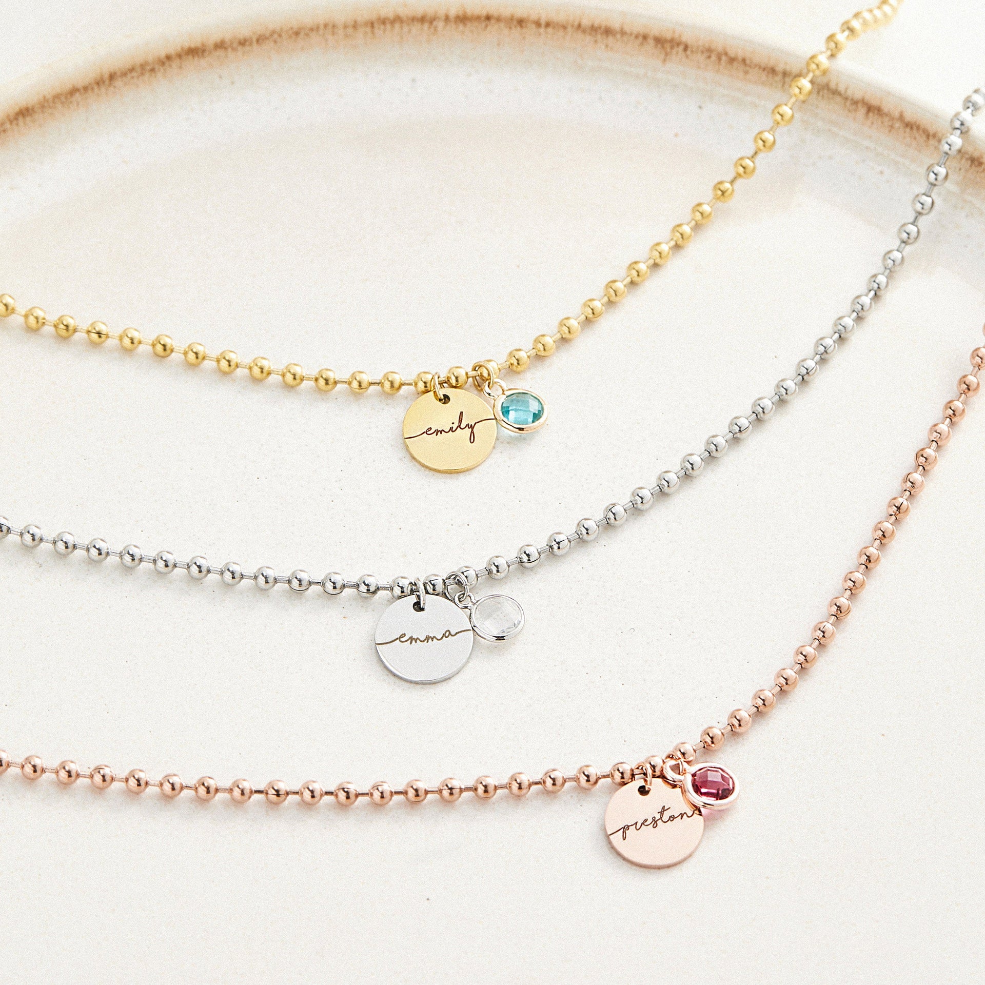 Personalized Baby/Kids Birthstone Necklace