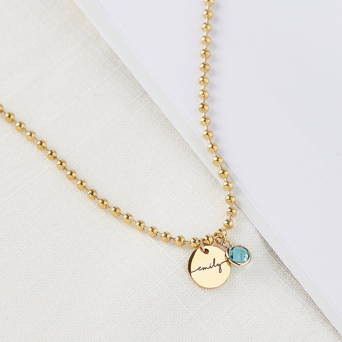 Personalized Baby/Kids Birthstone Necklace