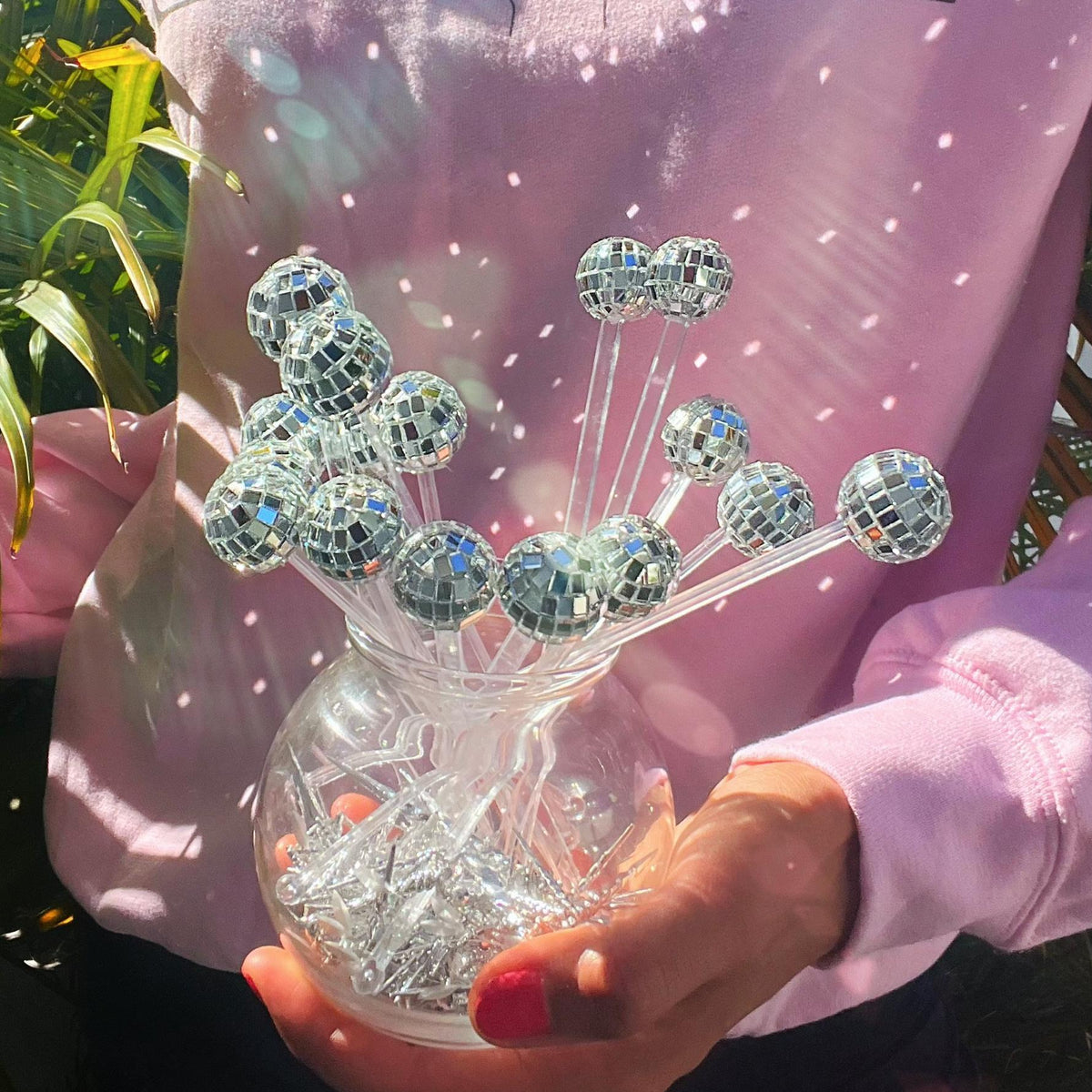 Disco Ball Drink Stirrers Party Decorations