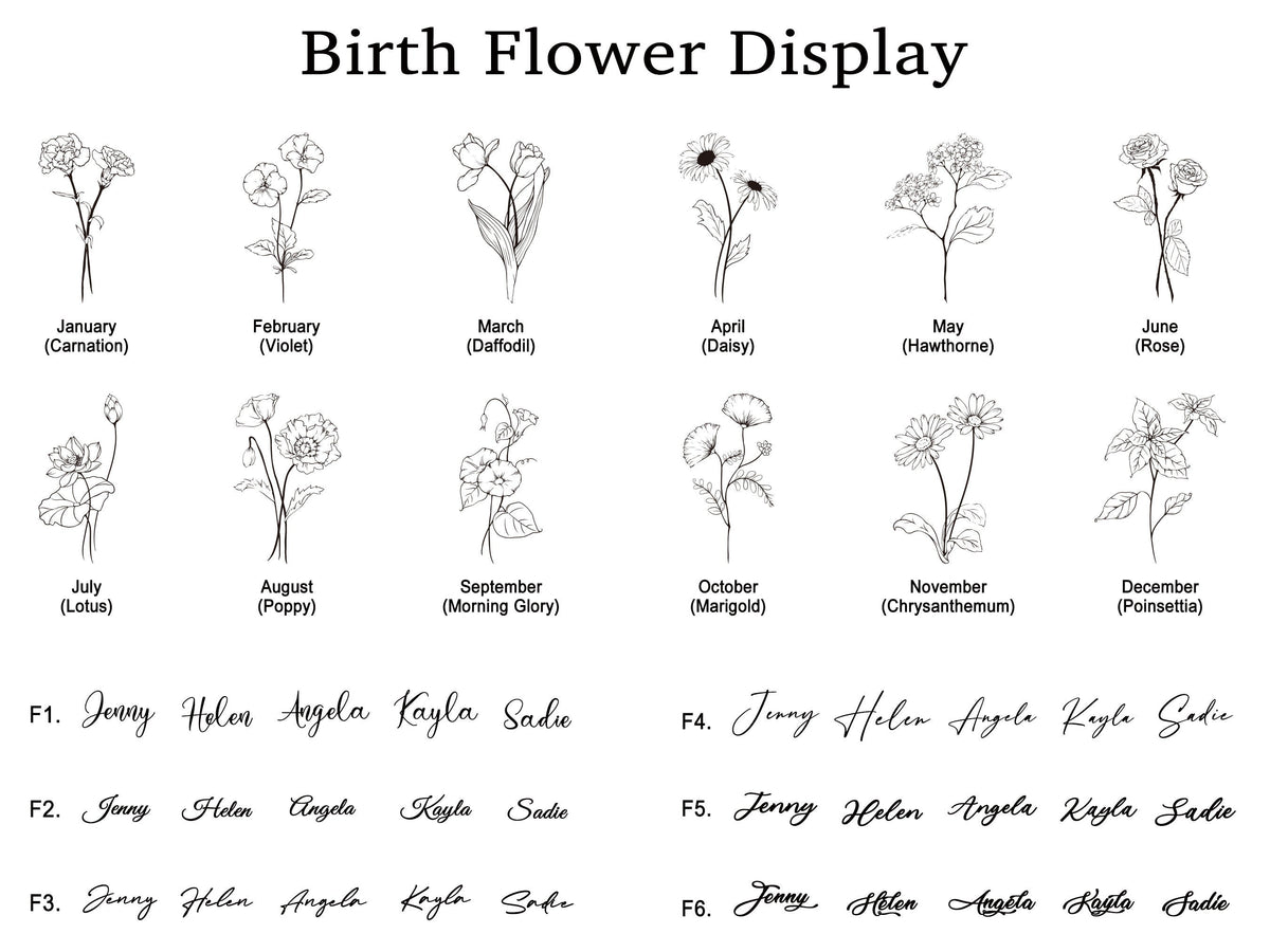 Personalized Name Birth Flower Jewelry Box