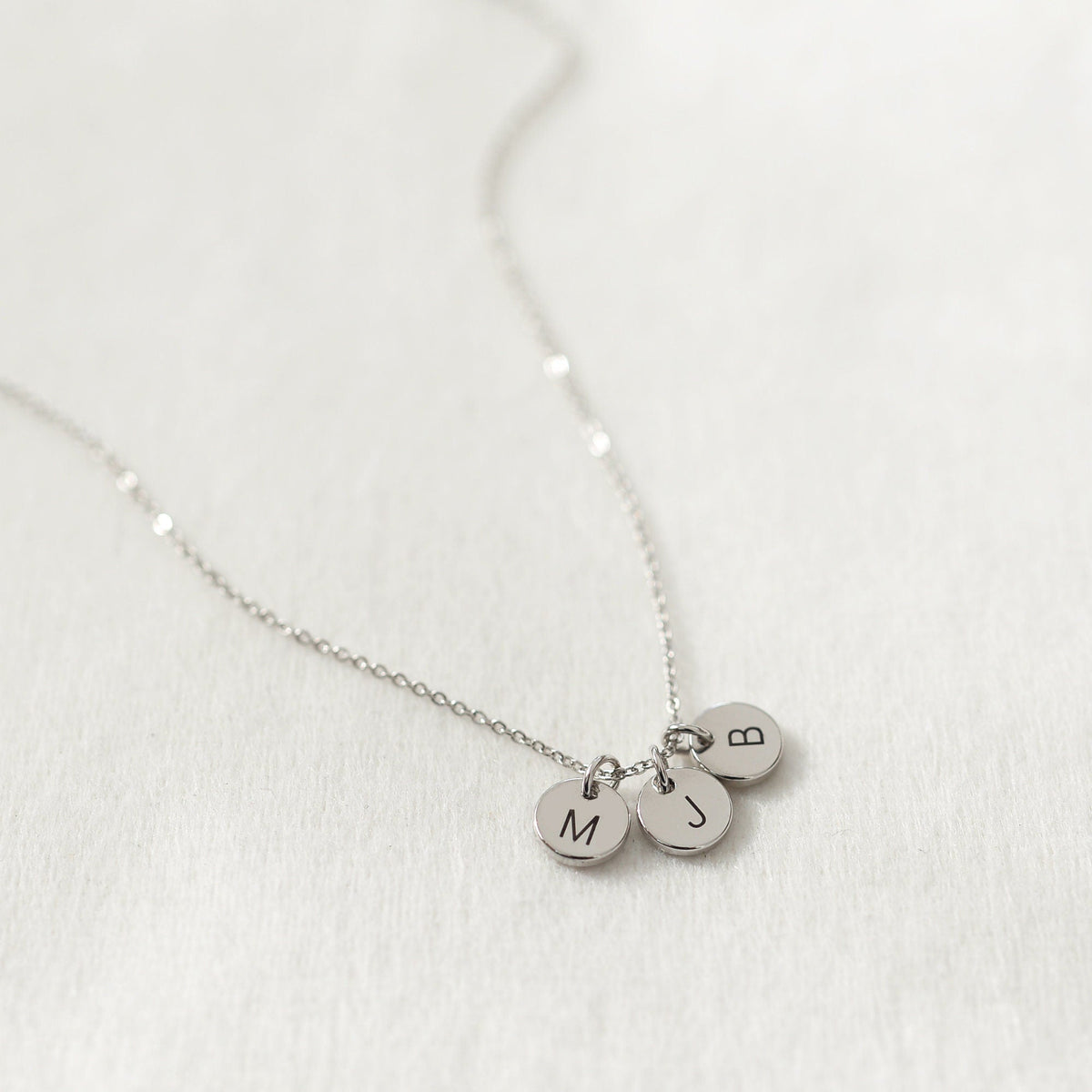 Personalized Initial Disc Necklace/ Engraved Letter Necklace