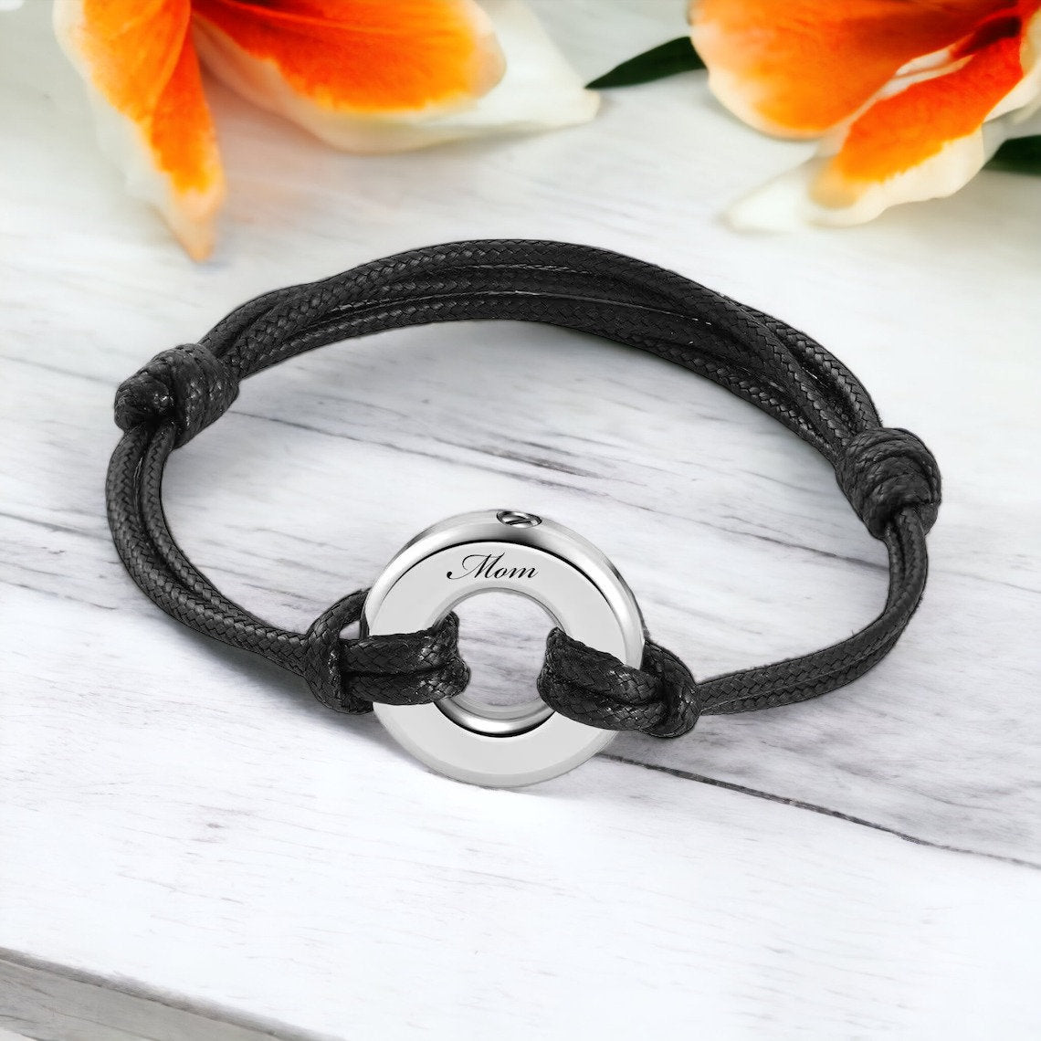 Personalized Memorial Ashes Urn Eternity Circle Bracelet