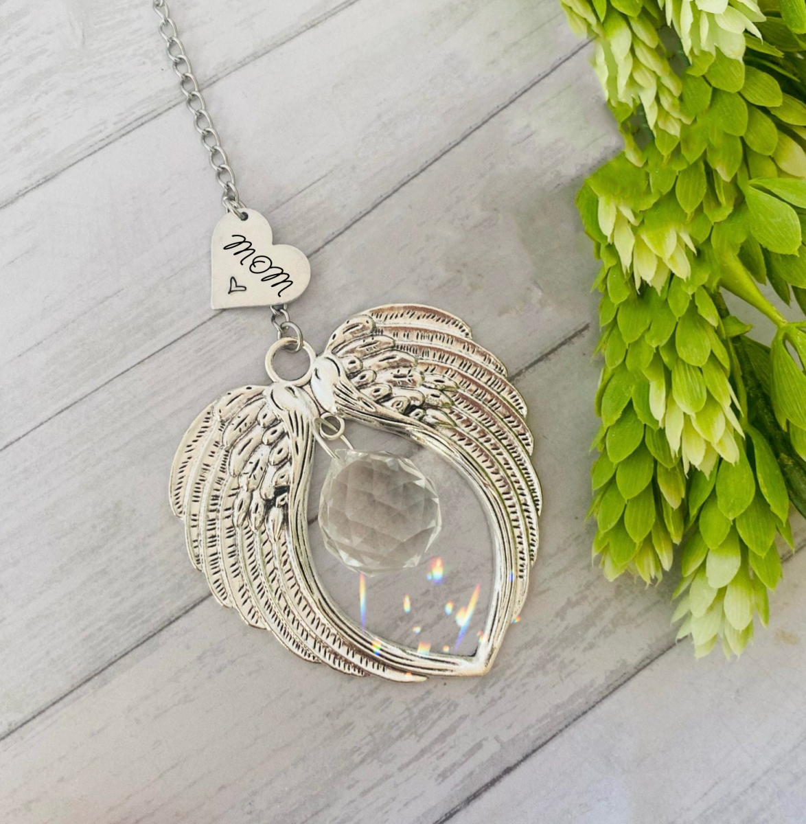 Personalized Memorial Suncatcher Wing Ornament