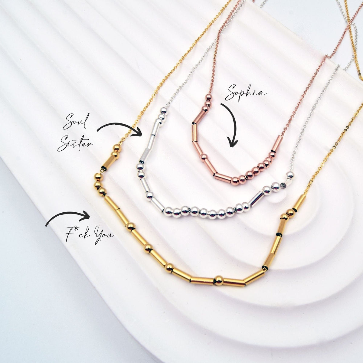 Personalized Morse Code Necklace With Name Or Hidden Message