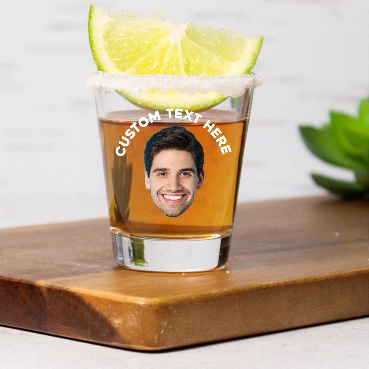 Personalized Custom Text Face Shot Glasses